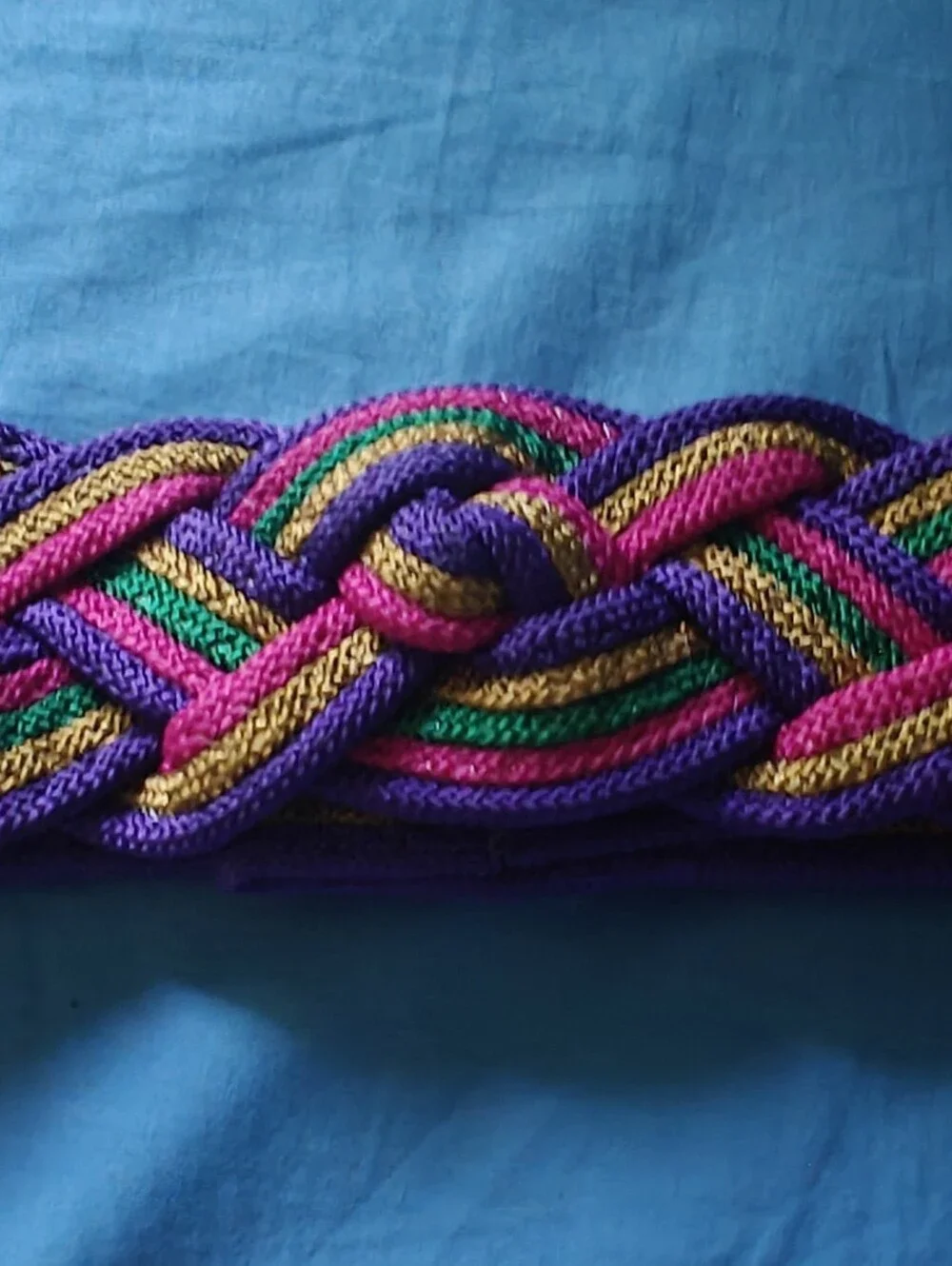 vintage Braided belt stripes Velcro Oriental 80s Up To 30